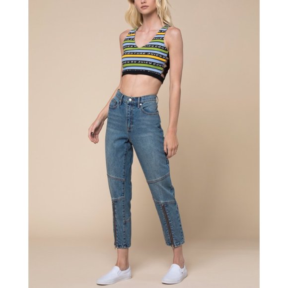 NWT Juicy Couture High Rise Girlfriend Zip Jeans 27 - Picture 1 of 12